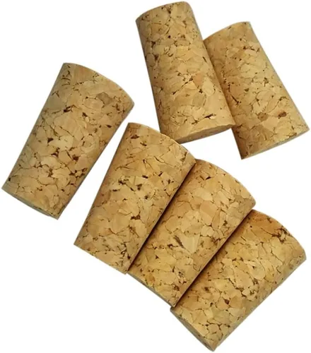 Vista 10 de Elegantes tapones de madera para botellas de vino, 10 unidades, tapones de corcho natural para vino Beige Straight Cork Design, Maintains Natural