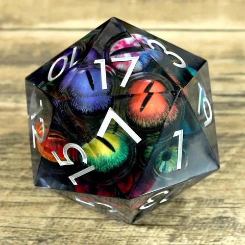 Vista 6 de Dados de mazmorras y dragones D20,3.346 in Dragon Eye D20,Dados de núcleo líquido para TTRPG