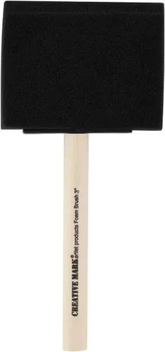Vista 3 de Creative Mark Artist - Juego de 6 pinceles de espuma para pintar, mango de madera, con forma de cuña, paquete de 6 (3 pulgadas)