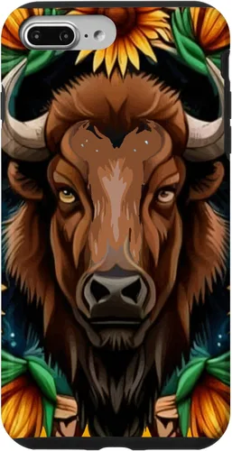 Vista 12 de American Bison with Sunflower Wreath Kansas State Tattoo Art Case for iPhone XR