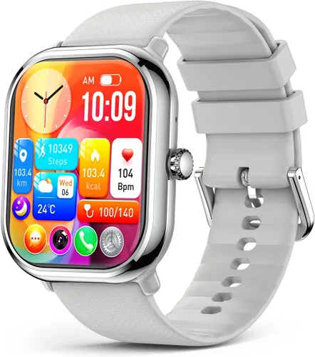 Vista 8 de Reloj inteligente (respuesta/hacer llamada), relojes inteligentes AMOLED de 1.96 pulgadas para mujer con más de 100 modos deportivos, rastreador