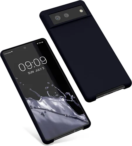 Vista 8 de kwmobile Funda Compatible con Google Pixel 6 - Funda de teléfono de silicona de TPU con acabado suave - Océano Profundo
