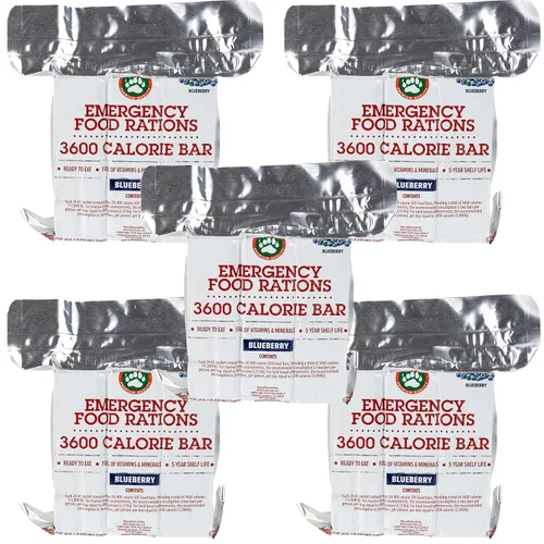 Vista 7 de Grizzly Gear Raciones alimentarias de emergencia, barra de arándanos de 3600 calorías, suministro de 3 días, 72 horas para desastres, huracanes