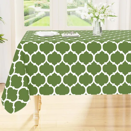 Vista 38 de Smiry - Mantel cuadrado de vinilo impermeable con respaldo de franela para mesas cuadradas, manteles de plástico lavables a prueba de derrames