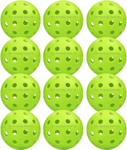 Vista 8 de Pelotas de Pickleball Warping Point 26 Agujeros, 40 Agujeros Paquete de 4, Paquete de 12 Cumplen con las Especificaciones USAPA Bola