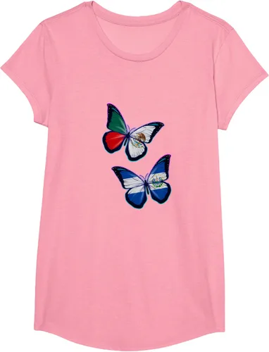 Vista 57 de Raíces biculturales de El Salvador y México. Versión mariposa Camiseta, Negro