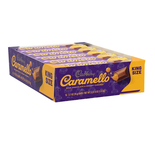 Vista 3 de CADBURY CARAMELLO - Barras de caramelo de chocolate con leche, tamaño King, 2.7 onzas (18 unidades) Barras de caramelo de chocolate con leche