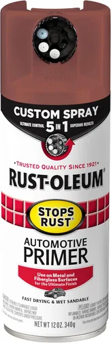 Vista 16 de Rust-Oleum 384757 Stops Rust Custom Spray de imprimación automotriz 5 en 1, 12 oz, gris oscuro mate