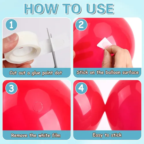 Vista 3 de UPINS Puntos de Pegamento, 300 Piezas Puntos Adhesivos de Pegamento para Globos de Doble Cara Removibles Puntos de Cinta Adhesiva para Globos