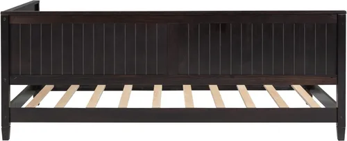 Vista 5 de Sofá cama de madera de diseño clásico, sofá cama, cama de plataforma, tamaño individual con salud y comodidad para dormitorio, estudio, sala