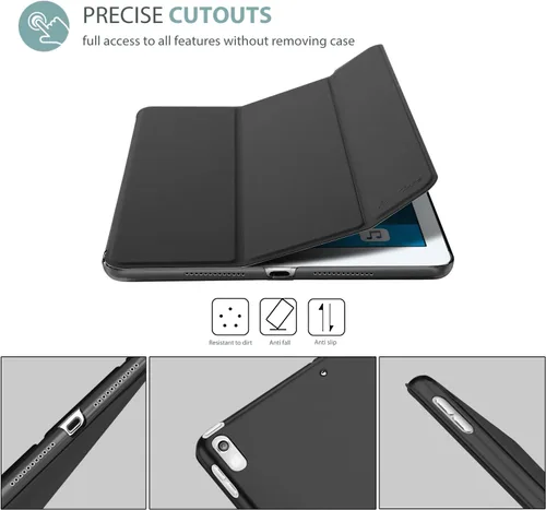 Vista 3 de ProCase Funda Inteligente para iPad Air de 10,5" 3ª Generación 2019 / iPad Pro 2017, Funda Delgada con Soporte con Parte Trasera Translúcida Negro