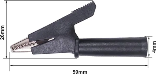Vista 6 de Clips de cocodrilo aislados resistentes de PVC abrazaderas de cocodrilo niquelado conector de cobre 1000 V 20 A 5 colores para pruebas eléctricas