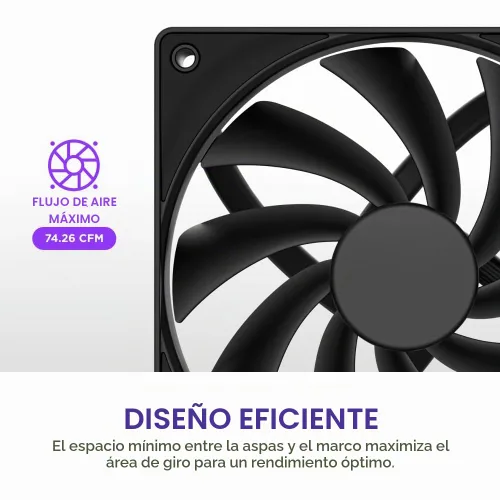 Vista 3 de NZXT F120Q - Ventilador silencioso de 4.724 in de flujo de aire para PC