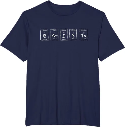 Vista 40 de Barista Espresso Latte Cappuccino Coffee Periodic Table T-Shirt Asphalt Grey