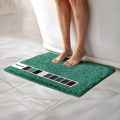 Vista 48 de Muddy Mat Alfombras de Baño de Chenilla de Microfibra de Secado Rápido Antideslizantes Lavables, Extra Gruesas, Suaves y Altamente Absorbentes Gris