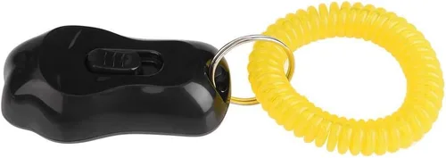 Vista 8 de Yosoo Clicker Entrenamiento para perros, ajustable de 3 engranajes para entrenamiento de perros con forma de clicker con correa de muñeca para gatos