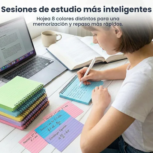 Vista 4 de Koogel 400 Tarjetas de Índice, Tarjetas de Índice Grandes de 4x6 con Anillos para Llaves para la Escuela, Tarjetas Flash, Tarjetas de Nota Pesadas