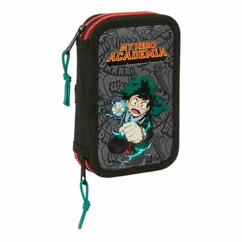 Vista 2 de Estuche Escolar My Hero Academia Negro 12.5 x 19.5 x 4 cm 28 piezas