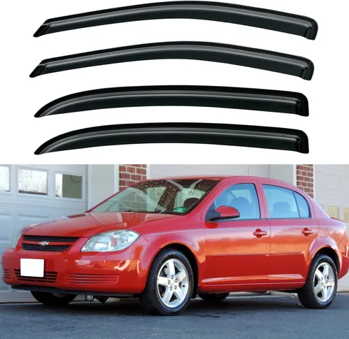 Vista 220 de YQAUTEC - Viseras para ventana, protectores contra la lluvia, compatibles con Subaru WRX 2015-2021, deflectores de viento para ventanas, viseras
