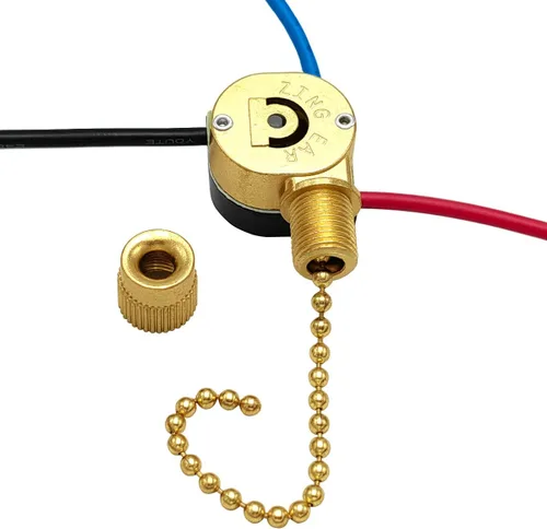 Vista 6 de Interruptor de ventilador de techo Zing Ear ZE-110M Interruptor de luz de cadena de tracción de 3 alambres Interruptor de ventilador de velocidad