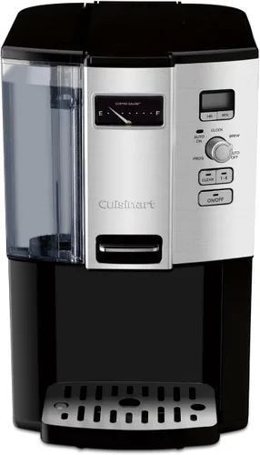 Vista 3 de Cuisinart Cafetera, 12 tazas de goteo programable, DCC-3000P1, filtro de café negro y GTF-B tono dorado, cesta, molino de rebabas