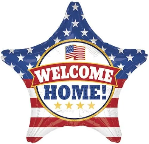Vista 3 de 11 piezas Patriotic America Welcome Home Balloon Bouquet USA Veterans Day Military
