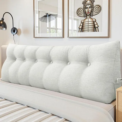 Vista 19 de Almohada de Cuña para Cabecero - Almohada Triangular para Cabecero de Cama, Almohada de Cuña para Descanso en la Cama, para Sentarse en la Cama