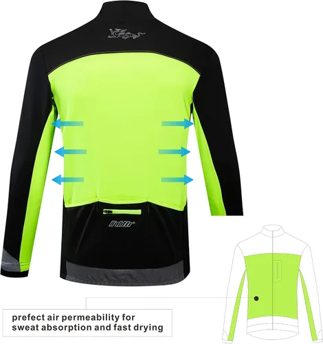 Vista 4 de bpbtti Chaqueta térmica Softshell para hombre para ciclismo, correr, abrigo de rendimiento para invierno, resistente al viento, transpirable