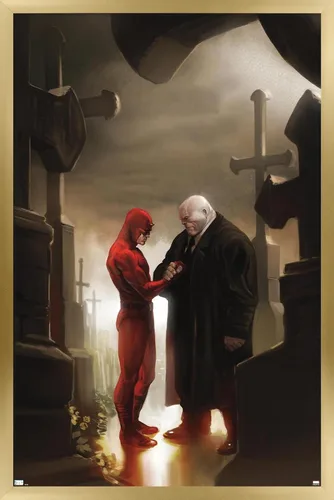 Vista 15 de Trends International Marvel Comics - Póster de pared de Kingpin - Daredevil in Cemetery, 14.72 x 22.37 pulgadas, versión enmarcada de madera