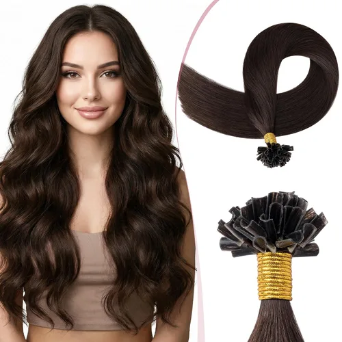 Vista 10 de SEGO Extensiones de cabello humano real con punta K, extensiones de cabello humano real, con punta en U, sin costuras, previamente adheridas