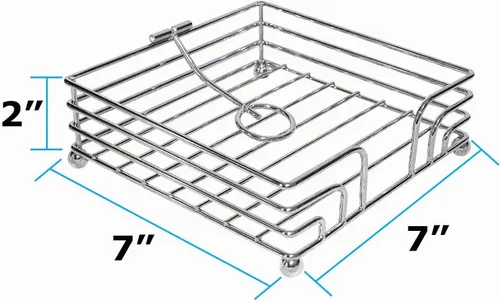 Vista 2 de Blue Donuts Wire Collection Servilletero, servilleteros para mesas, servilleteros de mesa de comedor para cocina, servilletero plano, cromado