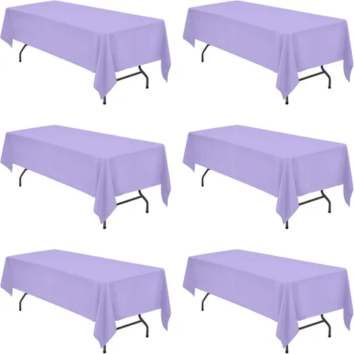 Vista 57 de BRILLMAX - Manteles para mesa rectangular de 6 pies, tela de lino de poliéster, lavable, para boda, recepción, banquete, fiesta de cumpleaños, 60 x