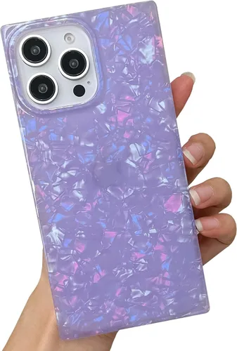 Vista 51 de Funda compatible con iPhone 14 Pro con borde rectangular, bonita funda protectora de lujo con pintura al óleo y flores para mujeres y niñas, funda