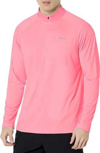 Vista 20 de Men's UPF 50+ Rash Guard 1/4 Zip Stand Collar Swim Shirt Long Sleeve Berry Conservar