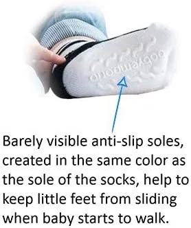 Vista 4 de Baby Boy Socks with Sneaker Shoe Look-Non-slip Gripper Soles-3 or 6 Pairs-Cotton-Gift Packaged-Baby Shower-Faux Shoelaces