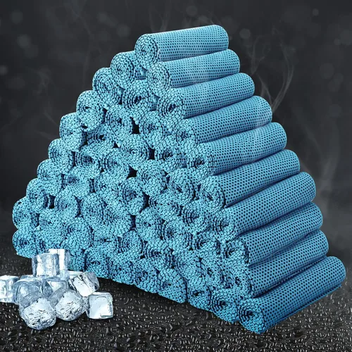 Vista 17 de Honoson Toalla de enfriamiento a granel – Toallas frescas para cuello y cara, microfibra transpirable y deportiva para gimnasio, yoga, viajes