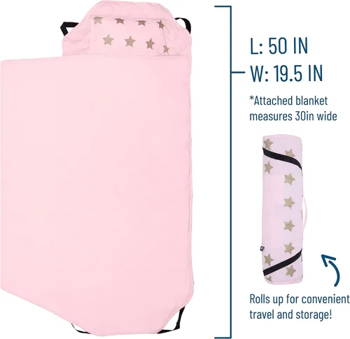 Vista 3 de Wildkin - Tapete para tomar la siesta, moderno y todo en uno, con almohada para infantes (niñas o niños), tamaño perfecto para la guardería