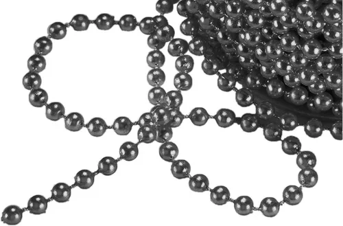 Vista 2 de Perlas de plástico de perlas de imitación de 0.157 in en un rollo de cuerda, color negro