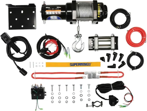Vista 5 de Superwinch 1130220 LT3000ATV 12 VDC, cabrestante 1,360kg con guía de rodillo, placa de montaje, interruptor basculante en el manillar y control