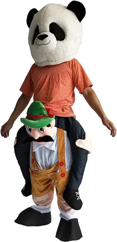 Vista 3 de JIUYUE Oktoberfest Beer Guy Shoulder Halloween Carry Ride On Beer Guy Oktoberfest PARYT Disfraz de mascota para adultos, Amarillo