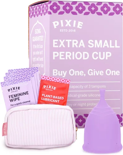 Vista 19 de Copa menstrual de Pixie - Sin metales ni toxinas - Clasificada como la más suave y reutilizable - Uso de 12 horas - 100% de silicona de grado médico