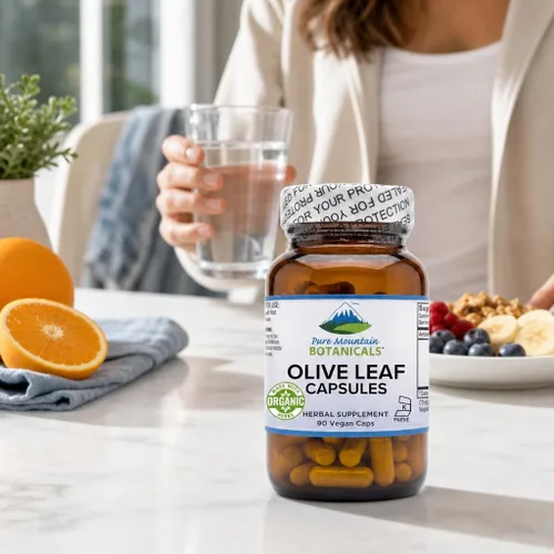 Vista 6 de Pure Mountain Botanicals Cápsulas de extracto de hoja de olivo - 400 mg 18% de oleuropeína