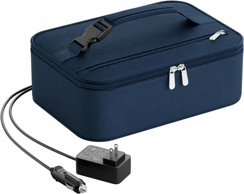 Vista 13 de Lonchera portátil para calentar alimentos - Fiambrera térmica para adultos - Bolsa térmica eléctrica con asa de hebilla, bolsas térmicas
