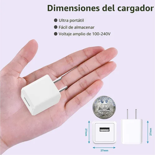 Vista 2 de [Certificado Apple MFi] Cargador de iPhone, paquete de 2 cables Lightning de carga Apple y cargador de pared USB rápido rápido adaptador de enchufe
