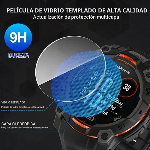 Vista 5 de Suoman Paquete de 3 protectores de pantalla para Garmin instinct 3 1.772 in