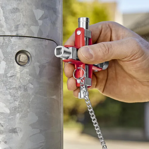 Vista 2 de KNIPEX 00 11 06 Llave universal para gabinete de control, color rojo