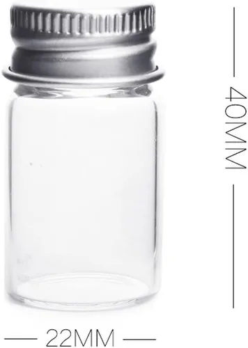 Vista 2 de 10 unids/0.2 fl oz de muestra vacía botellas de vidrio frascos viales caja contenedor con tapas de rosca, transparente