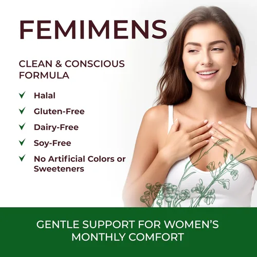 Vista 5 de FEMIMENS - Suplemento de apoyo para el síndrome premenstrual para mujeres - Alivio del síndrome premenstrual para mujeres y alivio de calambres