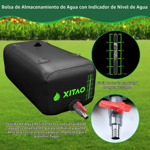 Vista 3 de XITAO Contenedores de almacenamiento de vejiga de agua, tanque de agua, almacenamiento de agua portátil plegable, contenedores de bolsa