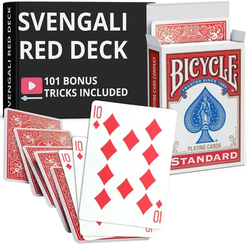 Vista 24 de Ted's Sterling Magic Precision Red Rider Back Bicycle Mazo Svengali con Instrucciones para 100+ Trucos (2 de Tréboles)